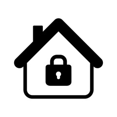 House under protection icon. Home and lock. Secured house concept. Protection, safety, security. Vector