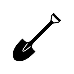 Simple vector icon of a shovel used for soil cultivation
