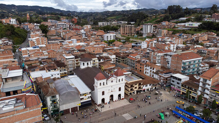 El Santuario, Antioquia, Colombia. June 28, 2025. Aerial drone view. It is one of the 125...