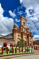 Entrerrios, Antioquia, Colombia. June 15, 2025. Panoramic view of the town's main church.