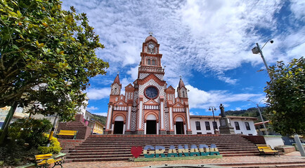 Granada, Antioquia - Colombia. June 28, 2025. Santa Barbara Parish is a Colombian Catholic church
