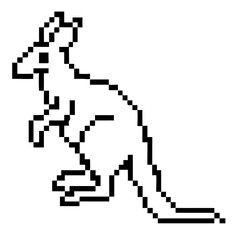 Fototapeta premium Kangaroo jumping in a playful stance against a simple background