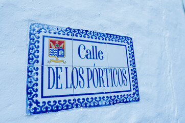 Fototapeta premium Santorini Colombia: a picturesque town with white and blue Greek-style houses in Colombia