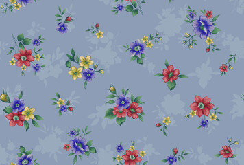 Beautiful abstract watercolor botanical rose flower bouquet pattern with cream background summer pattern Background of roses. Seamless pattern. Vector illustration Delicate floral seamless pattern wit