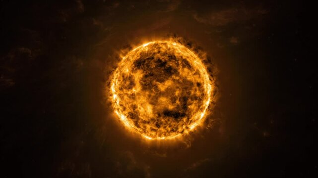 Fiery Sun Surface with Intense Solar Flares and Granulation