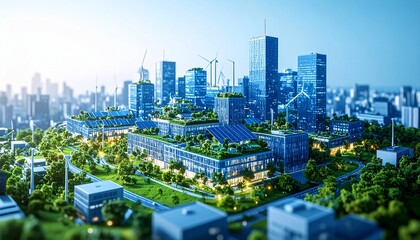 Fototapeta premium Eco-Friendly Metropolis: A Sustainable Cityscape of the Future