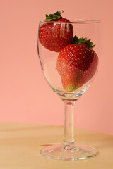 strawberries in glass