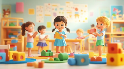 children playing with blocks