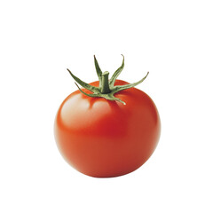 Ripe Red Tomato on White Background. Fresh studio shot, perfect for cooking, healthy eating, and recipe design.