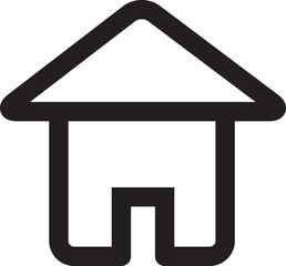 House Icon — A clean, modern, and versatile vector icon representing a house with simple geometric lines. Perfect for mobile apps, website UI/UX, real estate branding, construction business