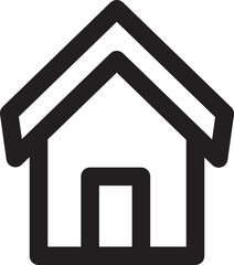 House Icon — A clean, modern, and versatile vector icon representing a house with simple geometric lines. Perfect for mobile apps, website UI/UX, real estate branding, construction business