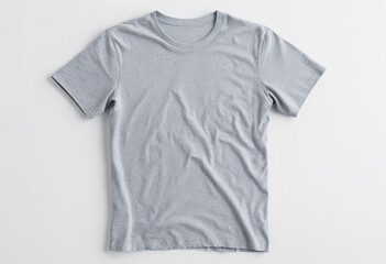 Plain Light Gray T-Shirt on White Background

