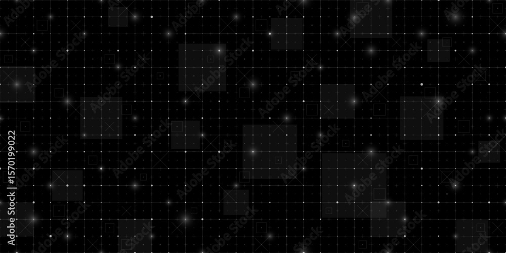 Poster futuristic hud grid with digital wireframe lines and abstract mesh pattern. black background with vi