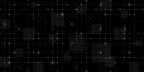 Futuristic HUD grid with digital wireframe lines and abstract mesh pattern. Black background with virtual blueprint interface. Ideal for sci fi games, AI dashboards or techno presentations. Eps design © Azat Valeev