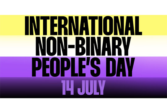 Non binary people's day with blurred flag poster. Vector illustration banner to support divers gender identity.
