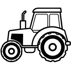 Obraz premium Black Tractor Outline vehicle farm