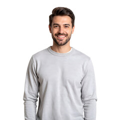 Smiling man portrait against white background
