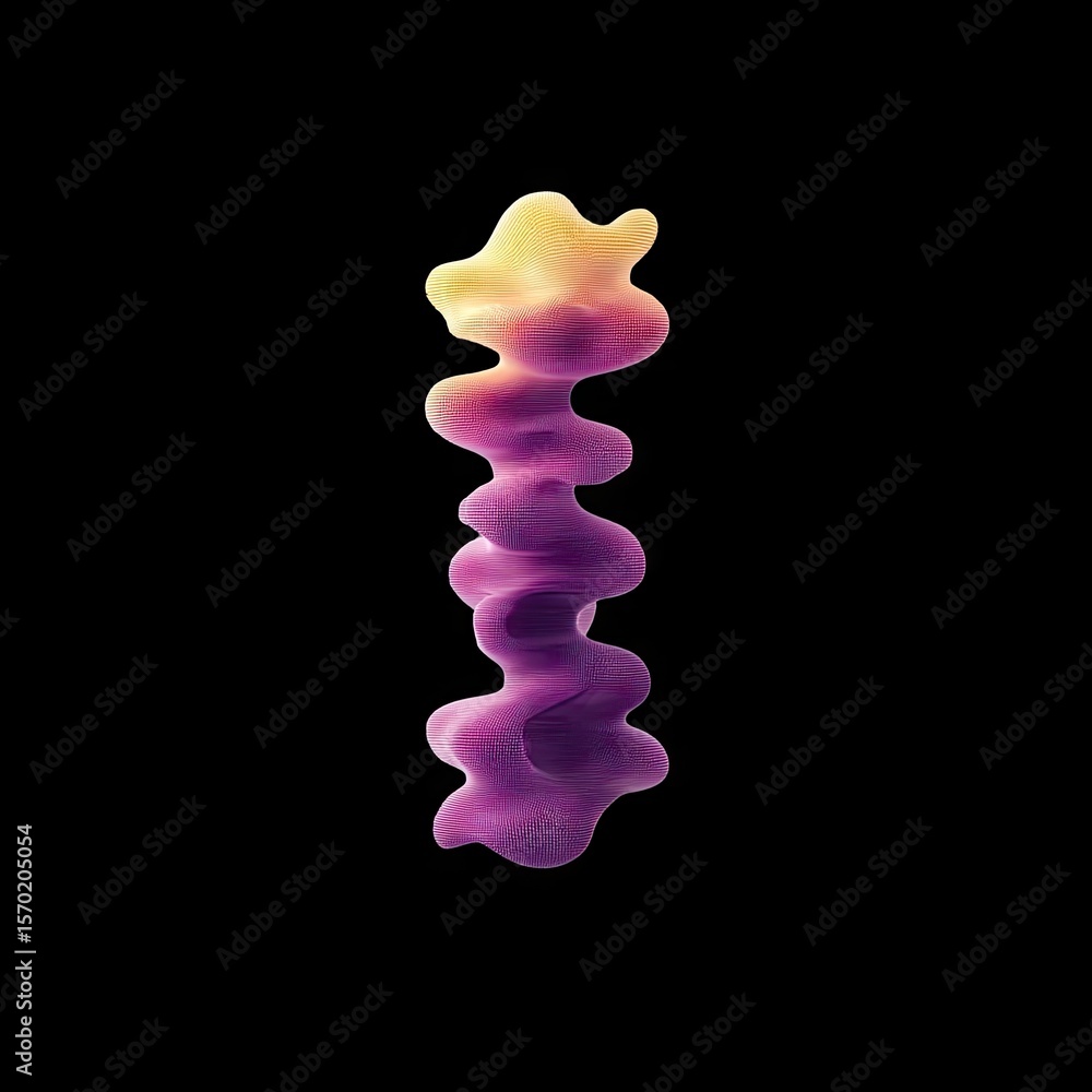 Poster abstract organic shape with smooth curves and gradient colors, creating a sense of fluidity and move