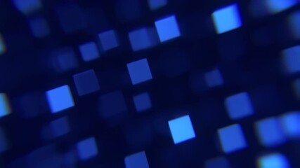 Abstract blue cubes floating in a dark space, creating a modern and futuristic background - Powered by Adobe
