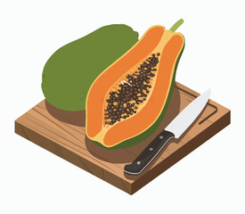 Vector illustration of a fresh papaya.