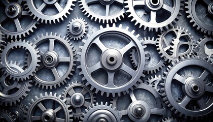 Complex Interlocking Metal Gears