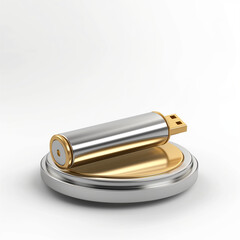 Simple metal USB flash drive design with a circular base suitable for modern storage needs