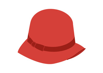 Fototapeta premium Cloche Hat with bow. Summer Head Fashion accessory cap with narrow brim clothing technical illustration. Vector headgear for Men, women, unisex style, flat template CAD mockup sketch outline isolated