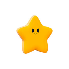 Smiling Yellow Star: A Delightful 3D Render