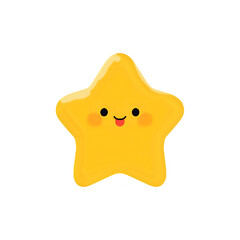 Cute Yellow Star Cartoon Illustration: Perfect for Kids' Projects & Designs