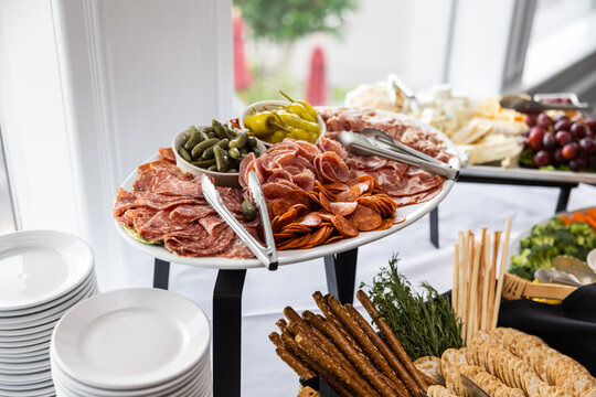 Charcuterie Board with Cured Meats, Cheese, and Crackers