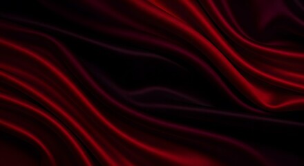 Obraz premium Elegant Dark Red Silk Fabric Texture Background with Smooth Waves and Drapes