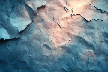 Naklejka premium Textured Blue and Pink Crumpled Paper Background with Artistic Style