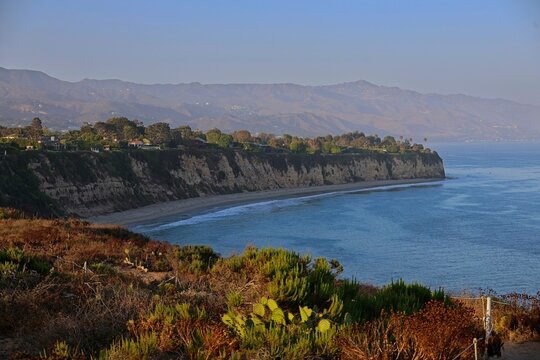 Strong waves wash up on the shores of Malibu from Point Dume, just up the Pacific Coast Highway from Los Angeles. 