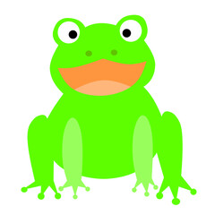 Obraz premium Vector illustration of a frog with simple clean lines, ideal for nature-themed designs, wildlife projects, amphibian education, and eco-friendly branding.