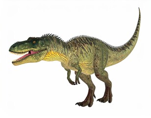 Obraz premium Prehistoric green dinosaur profile