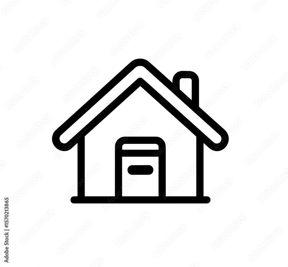 Poster simple house icon in vector style with clean lines