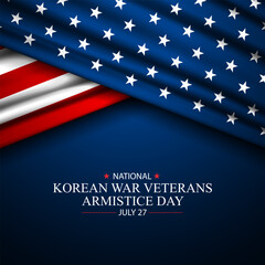 National Korean War Veterans Armistice Day July 27 Background vector Illustration