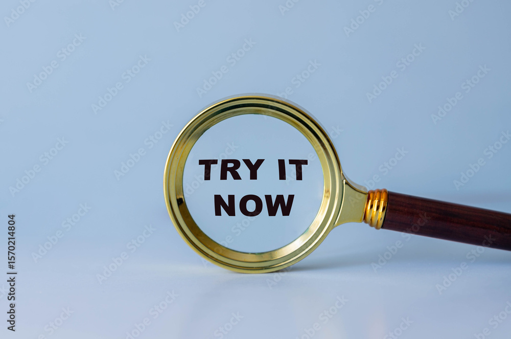 Poster try it now is a call to action typically used