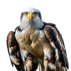 Bald Eagle Portrait Against White Background