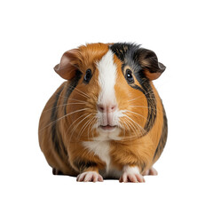 Cute Guinea Pig Portrait Against White Background