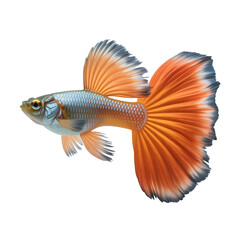 Colorful Betta Fish with Vibrant Tail