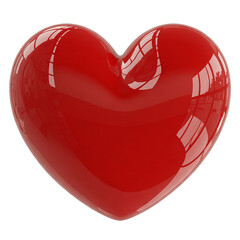 Shiny Red Heart Shape on White Background