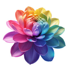 Vibrant Rainbow Dahlia Flower Close Up