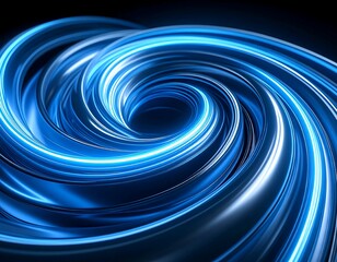 Abstract Blue Swirls Futuristic Energy Flow