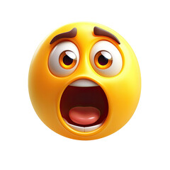 Round yellow emoticon, wide-eyed, open-mouthed