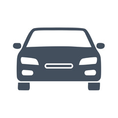 Front View of Modern Car Design in Flat Vector Illustration on Dark Background