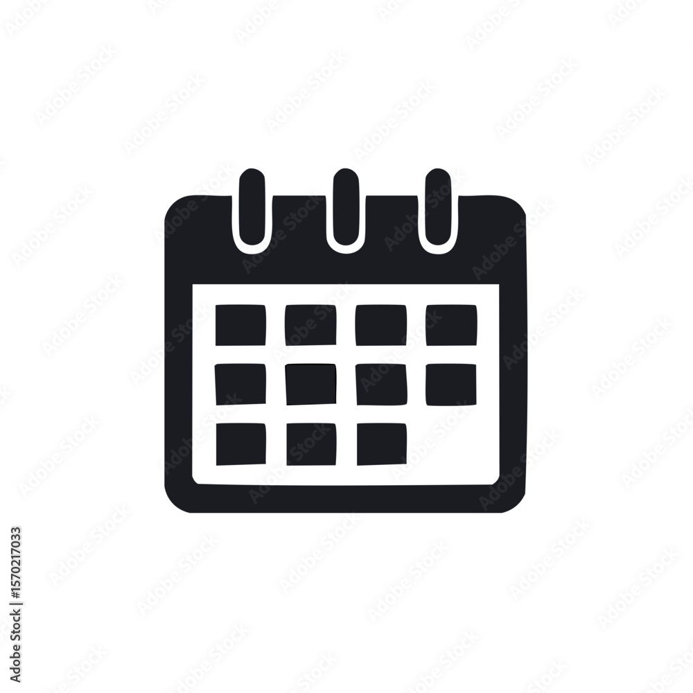 Poster hand drawn style calendar icon scheduling appointment and planning events for reminders