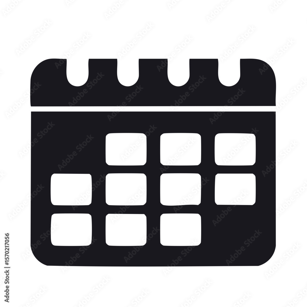Poster dark calendar icon for scheduling appointments events and reminders on black background