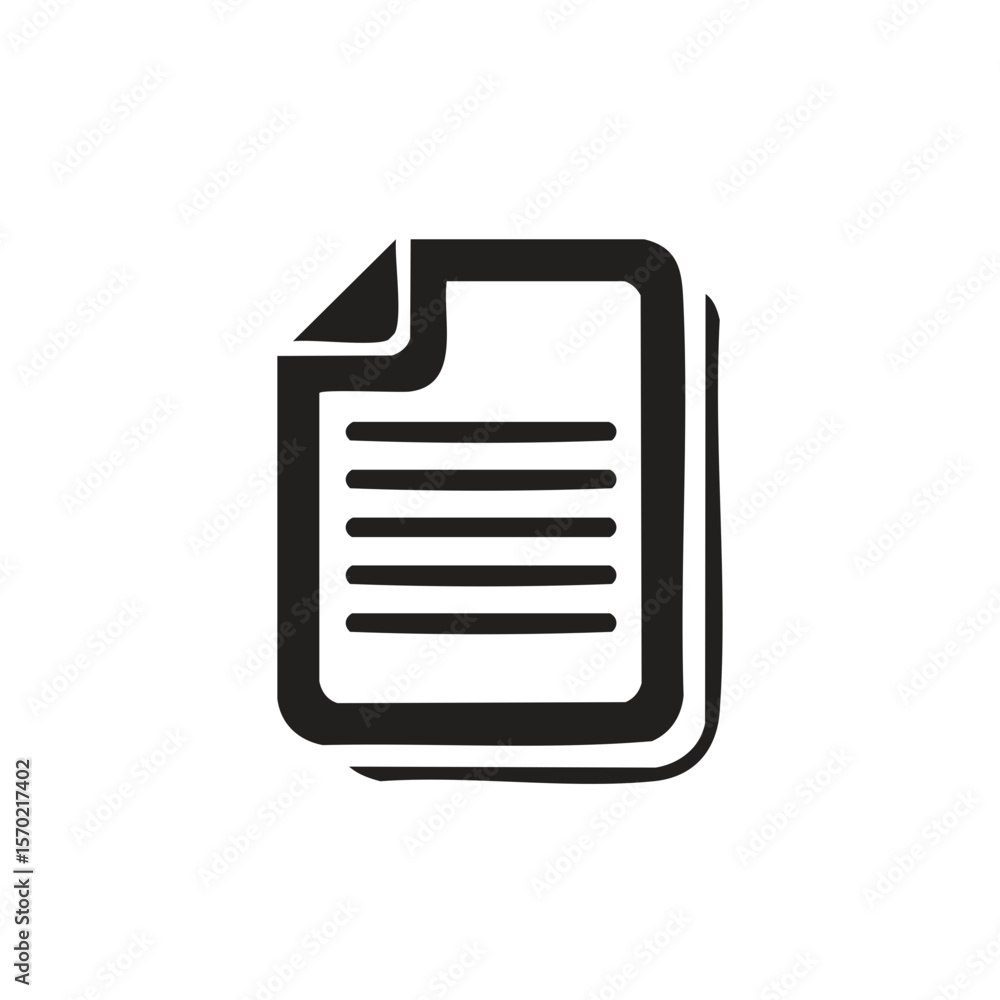 Poster stacked papers or documents with text lines on a dark background, office file stack
