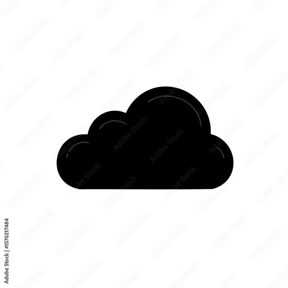 Poster abstract minimalist line art illustration of overlapping clouds on dark background